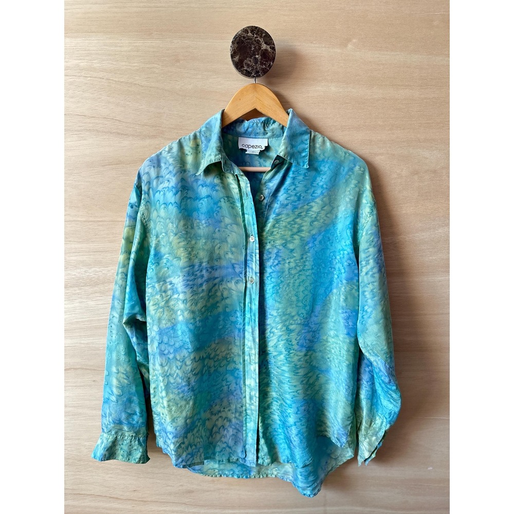 VTG Capezio Silk Tie Dye Blouse